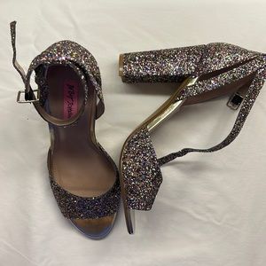 Betsey Johnson Glitter Rainbow Heels - 9 1/2 NWT